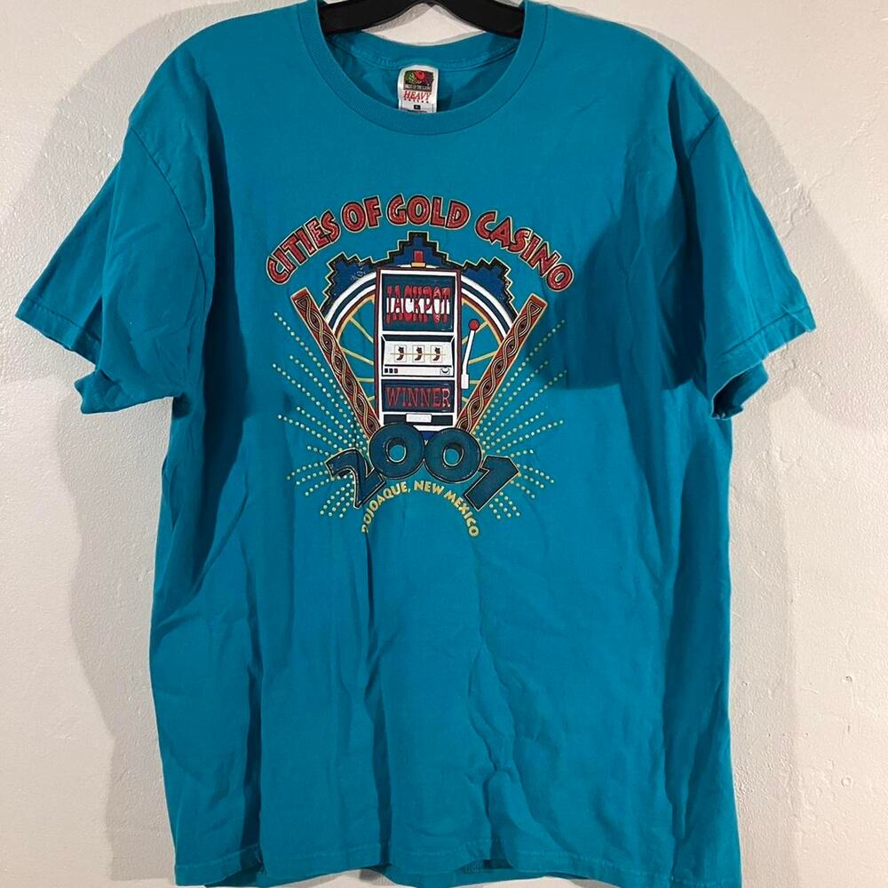 Vintage Y2K Casino Blue Jackpot Winner 2001 Graphic‎ Tee